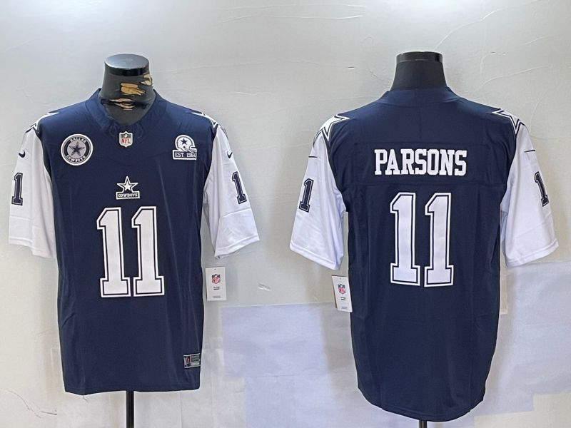 Men Dallas Cowboys #11 Parsons Blue 2024 Nike Three generations Vapor Limited NFL Jersey style 6->philadelphia phillies->MLB Jersey